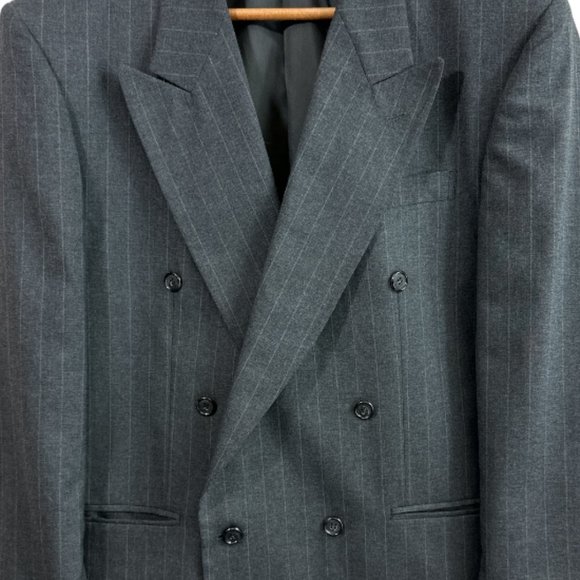 Pierre Balmain Paris Blazer St Tropez Grey Pinstripe Men's Blazer Jacket SZ R41 - Picture 3 of 16